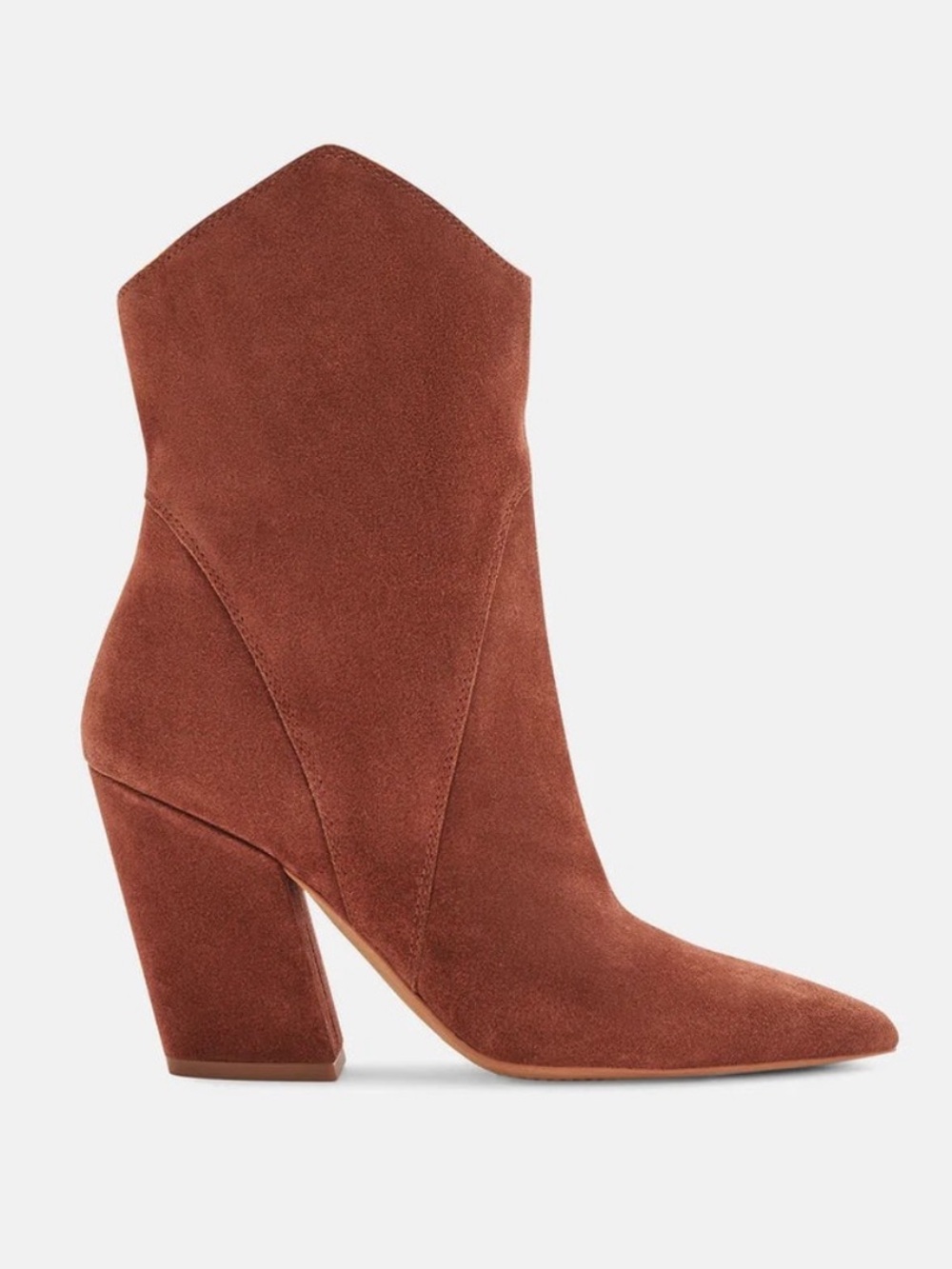Dolce Vita Nestly Brandy Suede Pointed Block Heel Boot